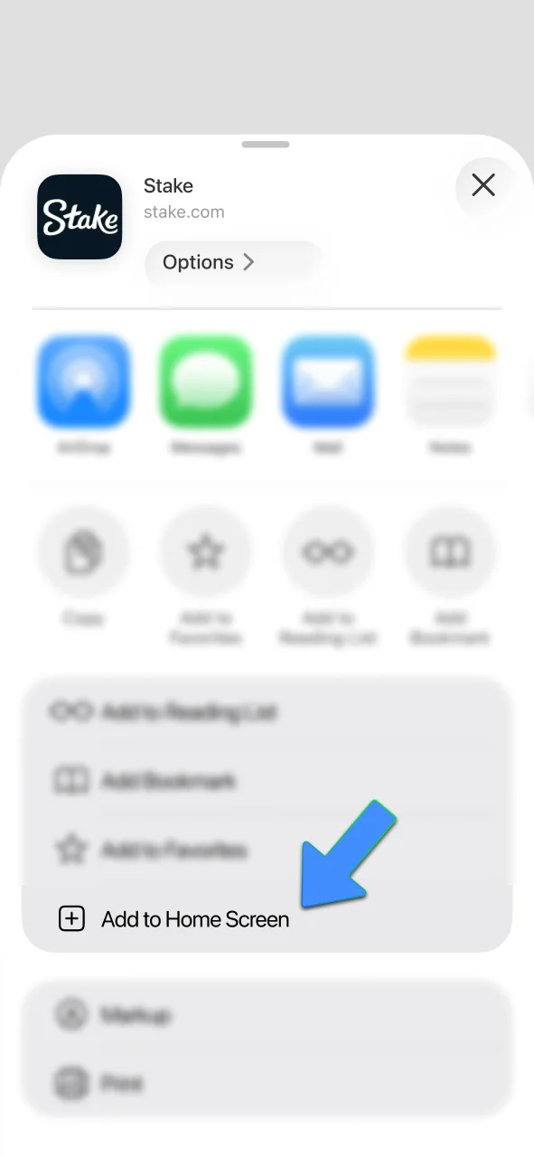 Add Stake app to your iOS home screen.