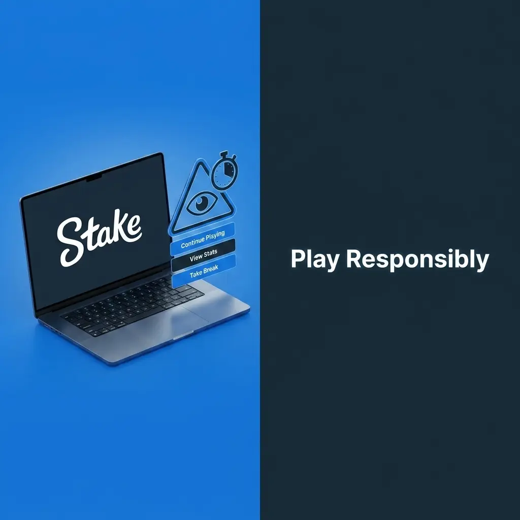 Stake responsible gaming tools showing deposit limits, session timers, cooling-off periods, and self-exclusion options in account settings