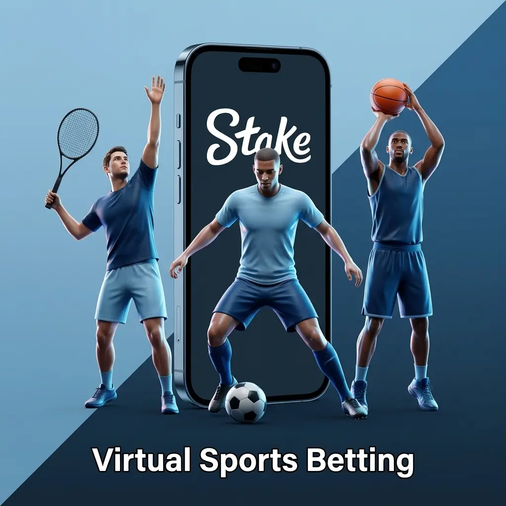 Virtual sports betting options including football, horse racing, basketball and tennis with 24/7 availability on Stake